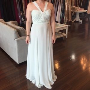 Amsale Mint Chiffon Bridesmaid Dress